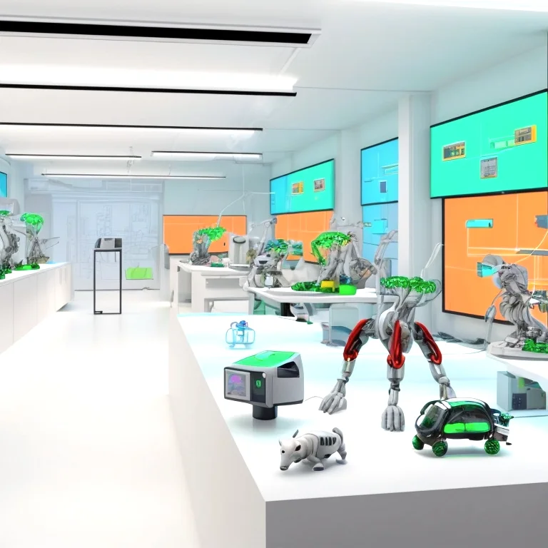 Forscher protokolliert Daten mit Spielzeugroboter